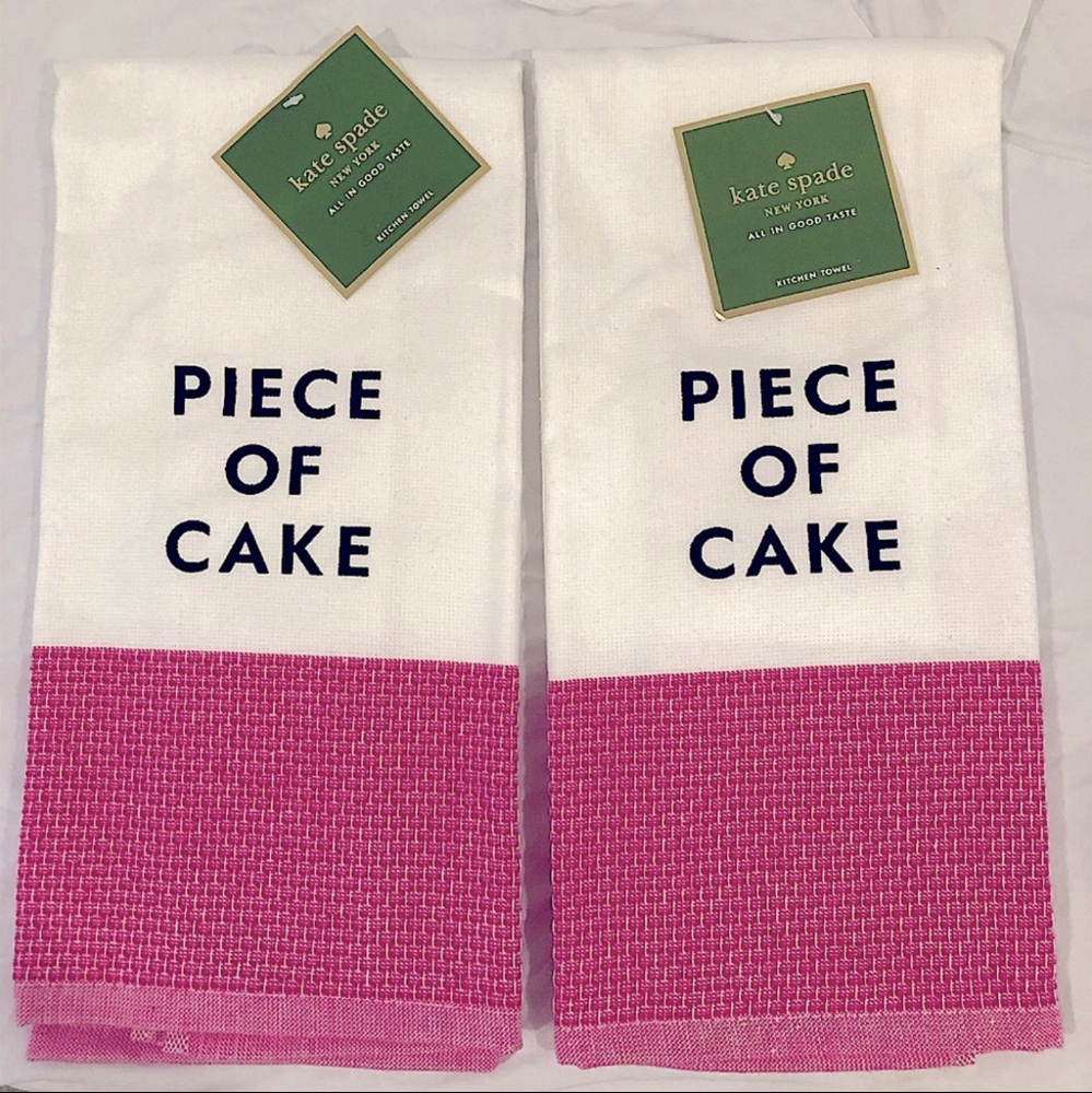 2 KATE SPADE "Piece Of Cake" Kitchen Towels NWT